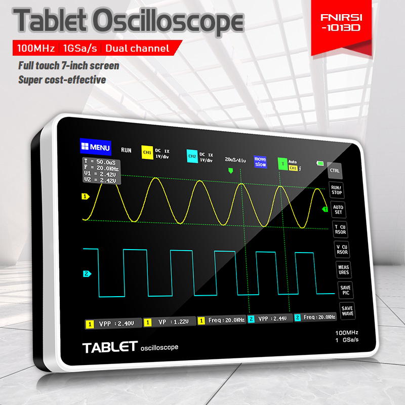 FNIRSI 1013D Çift Kanallı Tabl - Handheld Tablet Oscilloscope Touchscreen 100Mhz incelemesi ve fiyatı